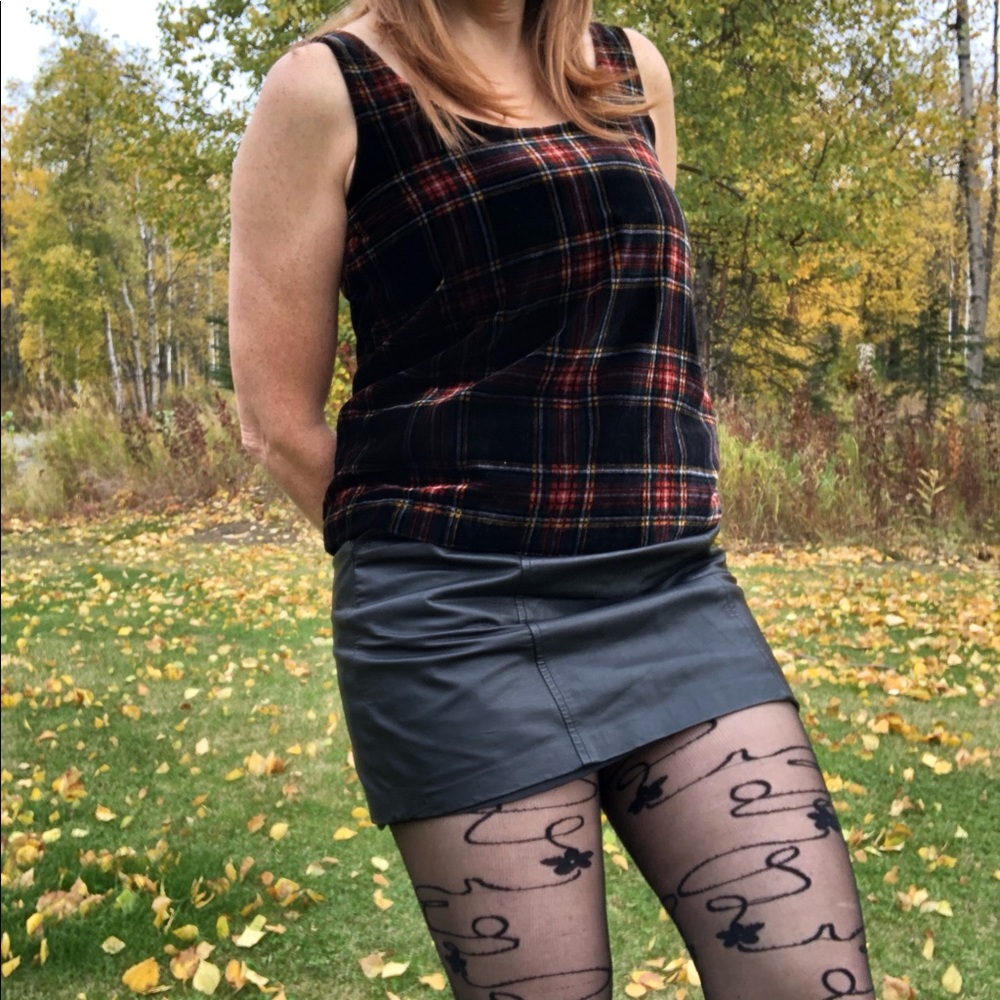 Forenza Vintage Black High Waist Leather Skirt 6